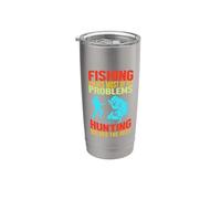 Fishing Solves Most Of My Problems Outdoor Fisher Fishermen Vaso térmico de acero inoxidable de doble pared
