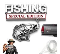 Fishing Special Edition Premium 3D Metal Vehicle Emblem Badge, Chrome Fish Hook Design Emblem Decal, 3D Chrome Fishs Hook Car Decal, Rustproof Fading-Resistant, for Truck SUV Boat Trailer (1pc)