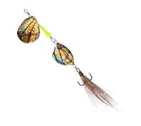 Fishing Spinner Baits, Casting Sinking Lures, Realistic Sequins Design for Long-Distance Targeting Salmon Bass Walleye Catfish Musky in Lake River Use, 11x4x1.5cm
