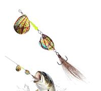 Fishing Spinner Baits, Long Distance Casting, Sinking Lures, Realistic Lentejuelas Finish, High Action Spinner, Multi Color, 3 Pack, Great for Bass Salmon Walleye Catfish Musky Fishing