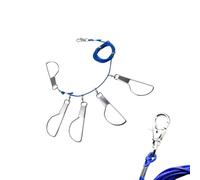 Fishing Stringer, Rustproof High Strength Holder Clip, Trout Salmon Stringe | Live Fish Skewers With Locking Mechanism, FeatTrout Salmon Stringer Rope Ring Link For River, Boat, Shore, Bank, Stream, Pond