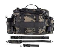 Fishing Tackle Bag - Large Capacity Gear Storage, Waterproof Fishing Bag with Adjustable Straps and Multiple Compartments, Organizer for Outdoor Saltwater Freshwater Lake River Shore Pier Pond