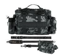 Fishing Tackle Bag - Large Capacity Gear Storage, Waterproof Fishing Bag with Adjustable Straps and Multiple Compartments, Organizer for Outdoor Saltwater Freshwater Lake River Shore Pier Pond