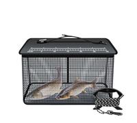 Fishing Trap, Crayfish Basket, plegable Fish Net, Reflective Design, Large Capacity Storage, Outdoor Sea Stream Use, 50 x 39 x 24 cm, 19,69 x 15,35 x 9,45 pulgadas, negro, naranja, 1 pieza