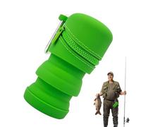 Fishing Trash Can - 4.92x2.36 Inches Foldable Fly Fishing Trash Collector | Silicone Fly Boxes with Zipper | Integrated TrashCan with Hook | Multifunctional Portable Fishings Accessories for Anglers