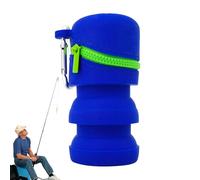 Fishing Trash Can - 4.92x2.36 Inches Foldable Fly Fishing Trash Collector | Silicone Fly Boxes with Zipper | Integrated TrashCan with Hook | Multifunctional Portable Fishings Accessories for Anglers