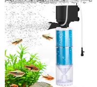 Fishkeeper Filtro Acuario 570L/H Flujo Ajustable Bomba y Filtro para Acuario 4 en 1 Filtro Esponja de 10W con compartimento de filtración, fácil de limpiar, para acuarios de 300 L