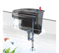 fishkeeper Filtro de acuario, filtro exterior para acuario con potencia de rueda orgánica, tasa de flujo ajustable para colgar en el filtro de acuario, silencioso y eficiente, filtro de mochila con