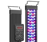 fishkeeper Lámpara inteligente para acuario, IP68, iluminación LED con un botón de sincronización en tiempo real y función de memoria, 24/7 espectro completo, programable, 9 colores, 10 brillo, 9