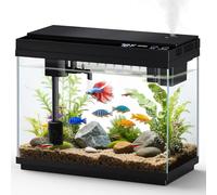 fishkeeper Nano Aquarium Vollset, 9L Mini Aquarium Starterset mit LED, 4-en-1 Smart-Aquarien Pump & Filter Selbstreinigende Pumpe und Filterter, kleine aquarien set komplett mit Aromatherapie