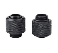 Fishlor Conector de Tubo, Conector de Tubo Flexible de 2 Hilos G1 / 4 Conector de latón de Dos toques para PC Enfriamiento por Agua, Kit de enfriamiento por Agua, PC de enfriamiento por Agua(Negro)