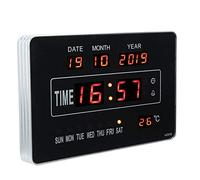 Fishlor Reloj de Calendario Digital, Reloj de Calendario electrónico multifunción, Reloj de Pared Digital Pantalla de Temperatura de Tiempo Multifuncional decoración de Escritorio de Dormitorio