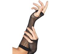 Smiffys Guantes de redecilla, largos, negros