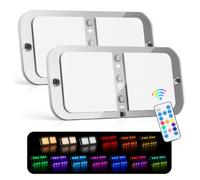 FISHOAKY 2 Piezas 12V Luces Interiores Led con 8 Luces Laterales Multicolor, 800LM 12 V Lámparas LED, 48 Leds Luces Caravana Interior, 12v Camper Luces Caravana Interior para Van RV Motorhome Furgonet