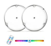 FISHOAKY 2 Piezas 12V Luces Interiores Led con 8 Luces Laterales Multicolor, 800LM 12 V Lámparas LED, 54 Leds Luces Caravana Interior, 12v Camper Luces Caravana Interior para Van RV Motorhome Furgonet