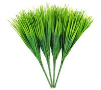 FISHSHOP Hierba Artificial de Plástico,4 Piezas Falsa Hierba de Trigo Follaje Hojas Artificiales,para Casa, Cocina, Oficina, Boda, Jardín, Balcón, Decoración Verde