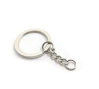 FISHSHOP Llaveros 100 Paquetes Llaveros Divididos Llavero de Metal Plateado Pulido Cadenas Anillo de Salto Abierto Para Llaves Craft DIY Blank 30mm Círculo Llaveros Para Llaves