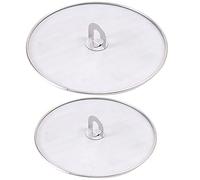 FISHSHOP Tapa Antisalpicaduras Cocina 2PCS Salpicaduras de Protector Acero Inoxidable, Tapa a Prueba de Aceite Sartenes, Sartenes Tapa a Prueba de Aceite, Pantallas de Salpicaduras de Grasa