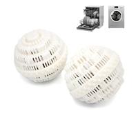 FISHTEC - Bolas de lavado "Eco" - Económico - Lote de 2 - Natural - Bolas de cerámica - Para lavadora - Limpieza - Eco-Lógico - Reutilizable - 10 X 11 cm - Certificado REACH