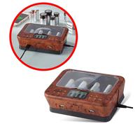 FISHTEC Cargador de Pilas Universal AAA C D 9V NiCd NiMh + 2 Puertos USB