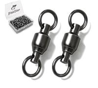 FishTrip Rodamientos de bolas giratorios de pesca, 30 unidades, 0#-10#, aparejos de pesca giratorios de barril con anillo de soldadura sólido de acero inoxidable para agua salada agua dulce de alta