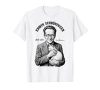 Física cuántica Erwin Schrodinger Cat Equation Science Camiseta gráfica económica, Hombre, Blanco, L