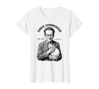 Física cuántica Erwin Schrodinger Cat Equation Science Camiseta gráfica económica, Mujer, Blanco, M