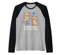 Física cuántica Meme Schrödinger Principio de incertidumbre del Gato Camiseta Manga Raglan