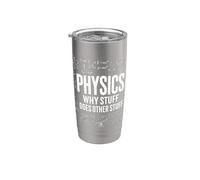 Física Por qué las cosas hacen otras cosas Físicos científicos divertidos Vaso térmico de acero inoxidable de doble pared