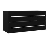 Fisinber Armario para lavabo (100 x 38,5 x 48 cm), color negro | Mueble de baño para colgar en la pared con cajón y toallero, ideal para baño y aseo de invitados.
