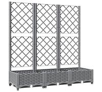 Fisinber Macetero con enrejado, gris claro, 120 x 40 x 121,5 cm, de polipropileno con enrejado, jardinera para plantas trepadoras, tomates, rosas, maceteros para jardín y terraza