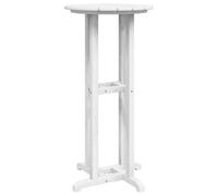 Fisinber Mesa de bar redonda blanca 55 x 55 x 107 cm mesa alta polietileno | Moderna mesa alta para jardín, terraza y balcón. Fácil de limpiar y robusta mesa de bistró para reuniones sociales.