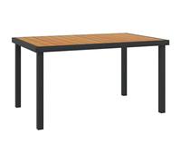 Fisinber Mesa de jardín 140 x 90 x 74 cm aluminio WPC mesa de terraza | Mesa de comedor robusta para terraza y balcón con diseño industrial moderno. Materiales de fácil cuidado para dar un toque