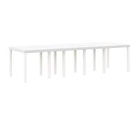 Fisinber Mesa de jardín blanca 300 x 100 x 73 cm polirratán mesa de comedor | Moderna mesa de exterior para jardín y terraza. Marco de acero estable con elegante trenzado en color blanco para dar un