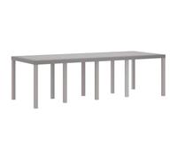 Fisinber Mesa de jardín de polirratán, 250 x 100 x 73 cm, gris claro | Mesa de comedor grande para jardín y terraza, hecha de polirratán de fácil cuidado con estructura de acero resistente para