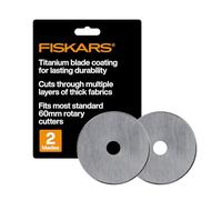 Fiskars 01-005896 Cuchillas giratorias de Titanio, 60 mm, Paquete de 2, Color Plateado