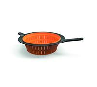 Fiskars 1027304 Escurridor, Ø 26 cm, Plástico/Silicona, Functional Form, Negro/Naranja