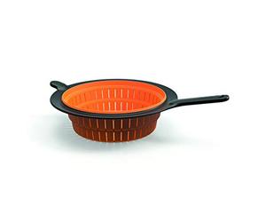 Fiskars 1027304 Escurridor, Ø 26 cm, Plástico/Silicona, Functional Form, Negro/Naranja