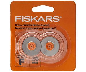 Fiskars 28 mm Recto Hoja de Repuesto cortadora de Giratorio, 2 Unidades, Plateado