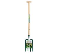 Fiskars 432299 - Horca (para cavar, casquillo, 4 dientes, 30 cm, con mango, muleta convexa)