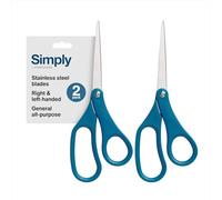 Fiskars 8" Scissors for Home & Office (2-Pack), Stainless Steel Scissors, All Purpose Cutting for Home, Arts & Crafts, Blue