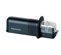 Fiskars Afilador de cuchillos Roll-Sharp con piedra de cerámica, Essential, Plástico, Negro, 1065598