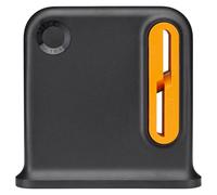 Fiskars Afilador de Tijeras, Idóneo Para Tijeras Multiusos Para Diestros, Diseño Ergonómico, Mínimo 55% de Material Reciclado, Carcasa de ABS Reciclado al 80%, Negro/Naranja, 1081129