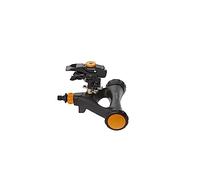 Fiskars Aspersor metal de impulsos con ruedas – Control distancia, chorro y rotación – Alcance 26 m