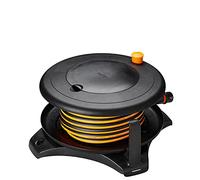Fiskars Carro portamangueras L, Set de riego todo incluido, 31,5 m de alcance total, Manguera de jardín de tamaño universal (Ø 13 mm), Conector de grifo universal, Negro/naranja, 1057237