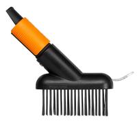 Fiskars Cepillo para baldosas, Cabezal de herramienta QuikFit, Longitud: 18,5 cm, Largo: 15 cm, Cerdas de acero/Cuerpo de plástico reforzado con fibra de vidrio, Negro/Naranja, QuikFit, 1000657