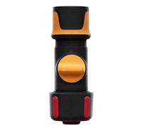 Fiskars Conexión para mangueras, Con función ON/OFF, Puntos de contacto SoftGrip, Tamaño universal, Ø 1,9 cm (3/4''), 80 g, Negro/naranja/rojo, 1027087
