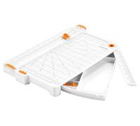Fiskars Cortadora de Papel Grande con Compartimento de Almacenamiento, SureCut, Formato Vertical A4, Formato Horizontal A3, Con Guía de Corte, Incluye 3 Cuchillas de Corte TripleTrack con Titanio, 1077981