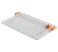 Fiskars Cortadora de Papel Portátil, SureCut, Formato Vertical A5 | 1077798 - A4 horizontal, con guías de corte, color blanco y naranja