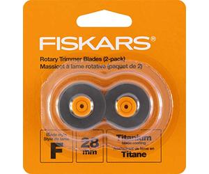 Fiskars Cuchillas de repuesto para recortadora de papel giratoria, titanio, plata/naranja